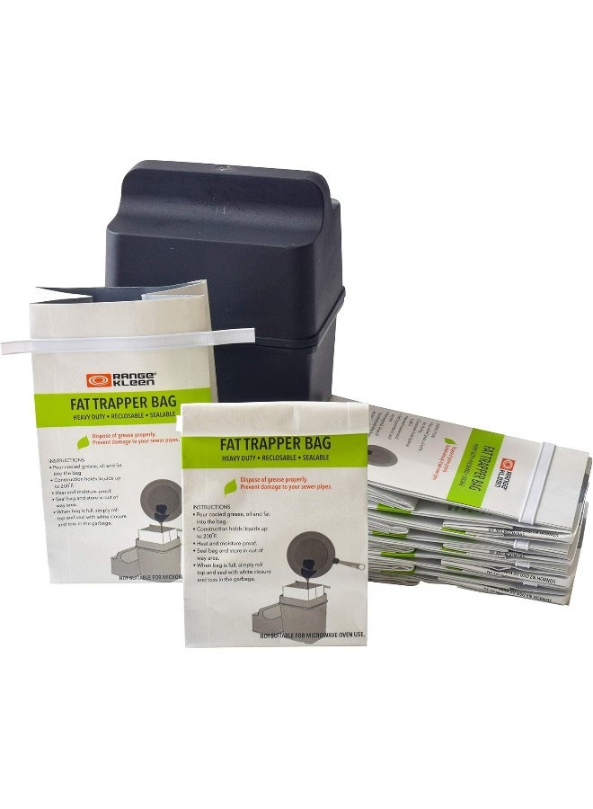 Range Kleen Fat Trapper System/Grease Storage Container with TWELVE Disposable Grease Bags - Image 3